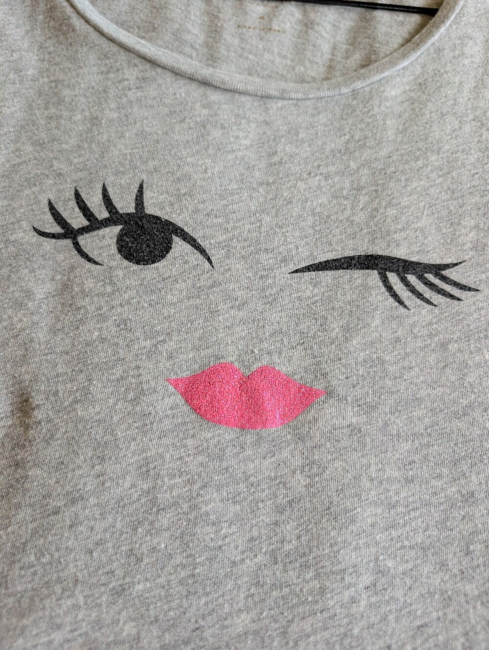 Kate Spade Wink Face Cotton T-shirt Grey XL